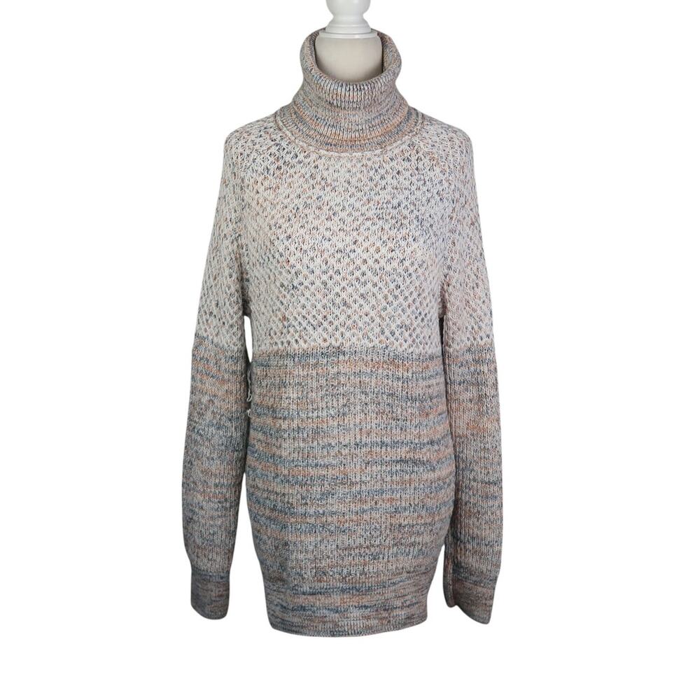 Prana Abelle Tunic Sweater Turtleneck Cream Marled Knit Womens Small